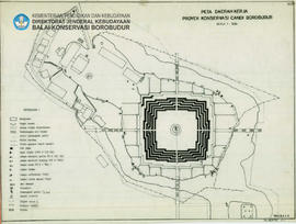 Gambar Site Peta Daerah Kerja Proyek Konservasi Candi Borobudur, Candi Borobudur