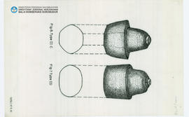 Ilustrasi Clay Votive Stupas from the Borobudur Site. Candi Borobudur