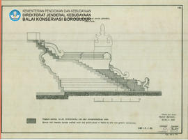Potongan Trap van Stupa -Plan Naar Eerste Ganderij Doorsnede Candi Borobudur