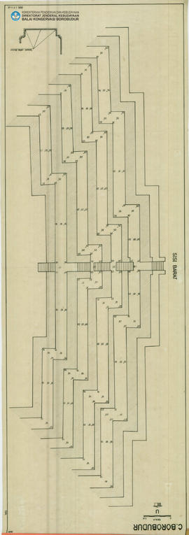 Gambar Denah Sisi Barat Candi Borobudur