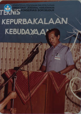 Diklat Konservasi dan Pemugaran Thn 1981 - 1982. Upacara Pembukaan - Ketua Panitia Penyelenggara