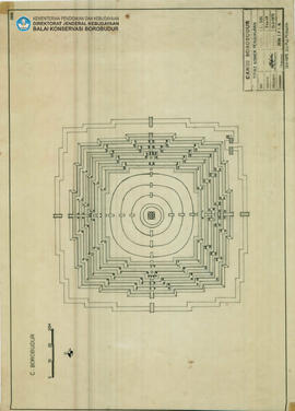 Denah Titik-Titik Nomer Pengukuran, Candi Borobudur
