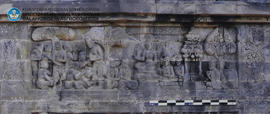 Sisi Selatan. Relief dinding lorong I (lantai 3) Rangkaian atas. Bidang C.