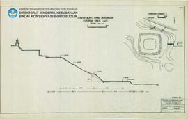 Penampang dan Site Lereng bukit Candi Borobudur kuadran Timur Laut irisan m-IV