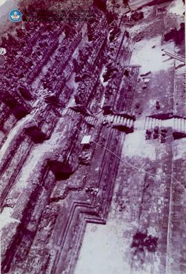 Situasi candi Borobudur dan sekitarnya dilihat dari atas tower crane- pemotretan diambil dari seg...