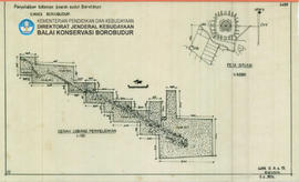 Denah Penyelidikan halaman bawah sudut barat daya Candi Borobudur