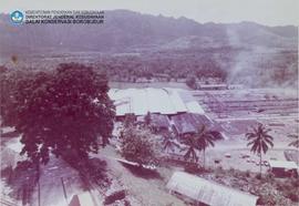 Situasi candi Borobudur dan sekitarnya dilihat dari atas tower crane- pemotretan diambil dari seg...