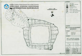 Gambar Site Pola Aliran Air Limpasan Halaman Candi Borobudur, Candi Borobudur